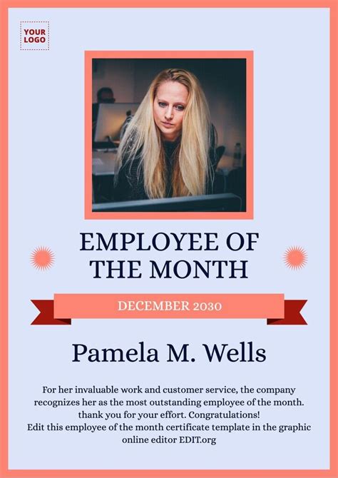 Editable Employee Of The Month Certificate Templates, 52% OFF