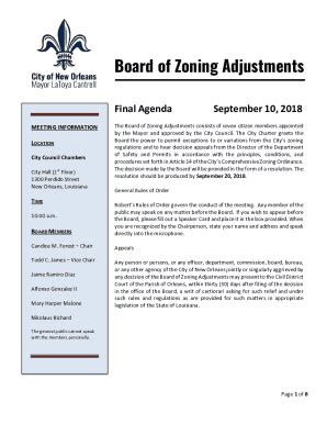 Fillable Online The Board Of Zoning Adjustments Consists Of Seven