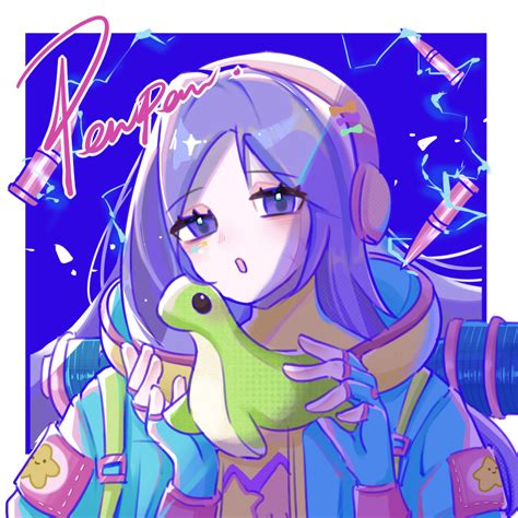 Safebooru 1girl O Absurdres Apex Legends Blue Background Blue Gloves