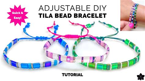 Quick And Easy Adjustable Tila Bead Macrame Bracelet Tutorial Youtube