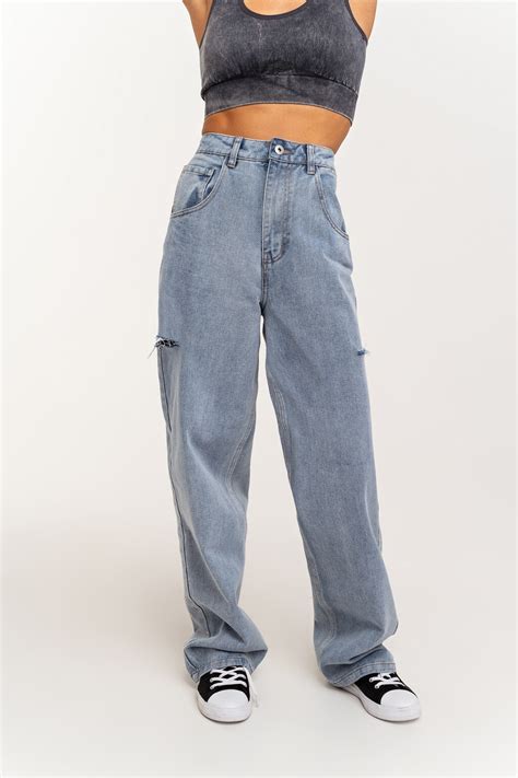 Джинсы-трубы с разрезами по бокам 2121220742, цвет: индиго (174) по ...