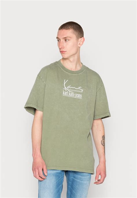 Karl Kani Signature Tee Unisex Tricou Cu Imprimeu Military Green