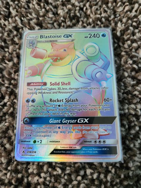 Pok Mon Tcg Blastoise Gx Unbroken Bonds Holo Secret Rare Ebay