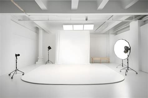 Premium AI Image | A white photo studio with a white backdrop and a ...