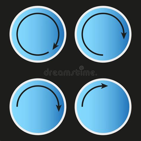 Two Circular Arrows Black Reload Symbol Vector Illustration Stock