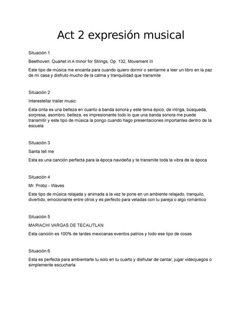 Act 2 Expresión Musical Act 2 Expresión Musical Situación 1 Beethoven