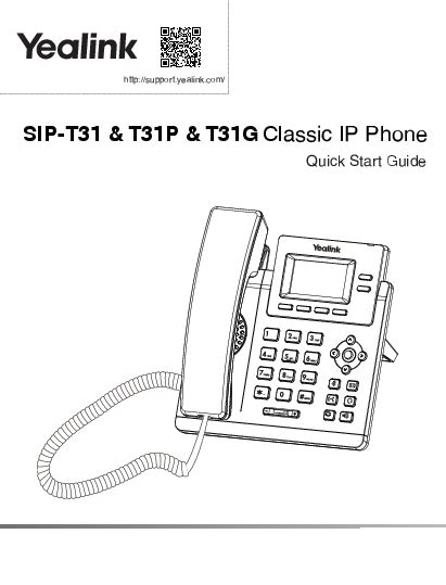 Yealink Sip T T P T G Quick Start Guide User Manual And Setup