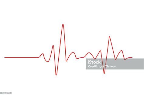 Ilustración De Gráfico De Frecuencia Cardíaca Línea De Latidos Del Corazón Onda De Icono De Ekg