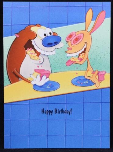 1993 Ren And Stimpy Show Birthday Greeting Card By Andrews And Mcmeel