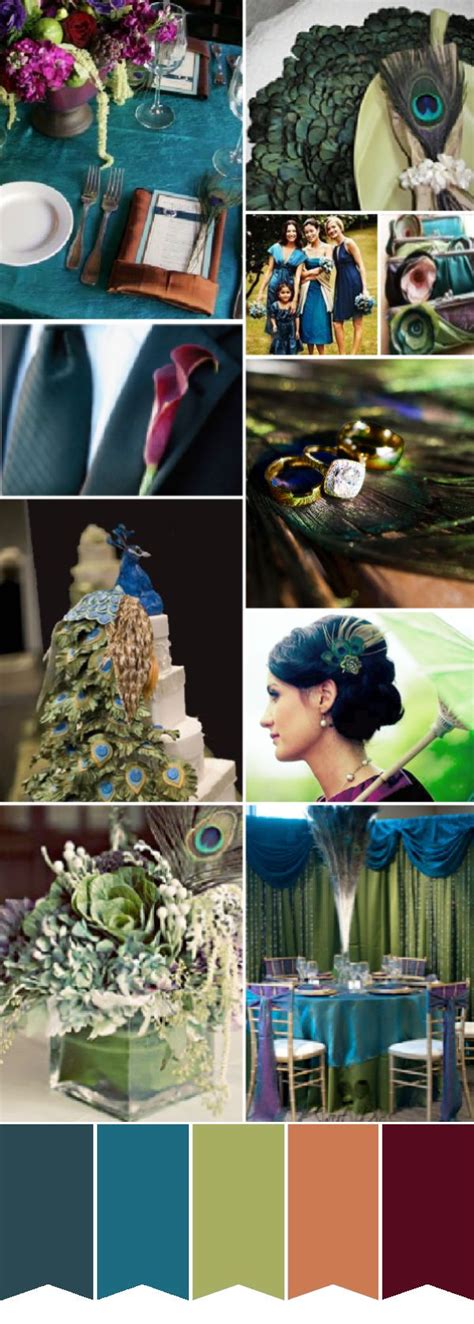 Peacock wedding color palette | Peacock wedding colors, Wedding color ...