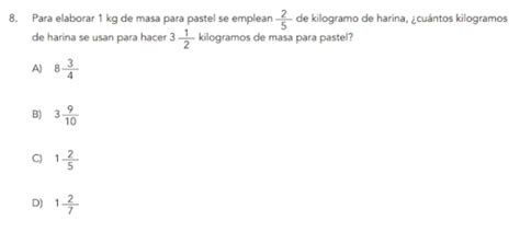 Solved 8 Para Elaborar 1 Kg De Masa Para Pastel Se Emplean Algebra