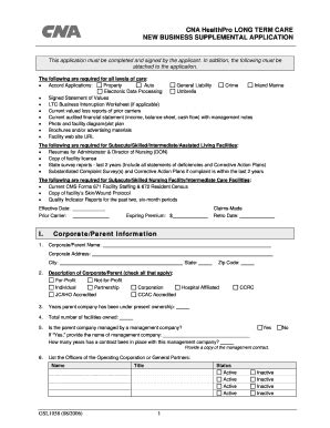 Cna Long Term Care Insurance Forms Fill Online Printable Fillable