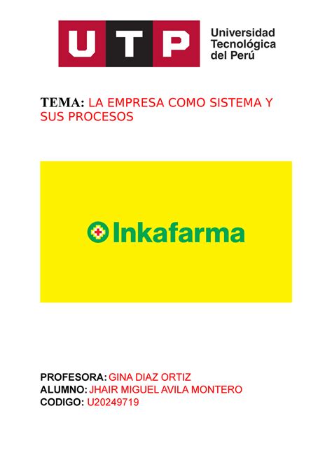 Tarea 2 La Empresa Como Sistema Y Sus Procesos TEMA LA EMPRESA COMO