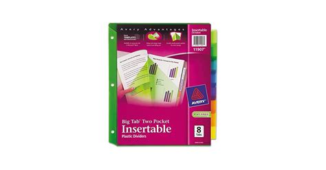 Two Pocket Insertable Dividers Plastic Tab Only Edealinfo