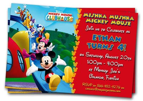 Free Mickey Mouse Clubhouse 1st Birthday Invitations Download