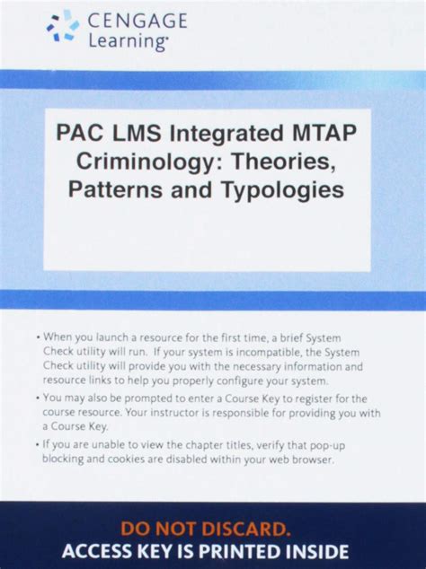 Lms Integrated Mindtap Criminal Justice Term Months Printed