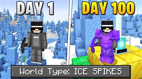 I Survived 100 Days Of Hardcore Minecraft In An Ice Spikes Only World