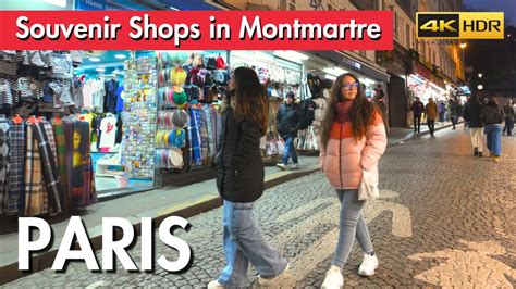 Paris France Souvenir Shops In Montmartre 4K HDR In Surround Sound