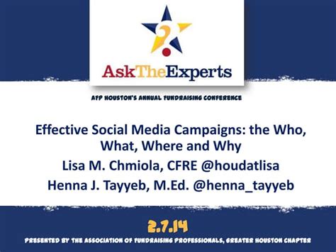 Effective Social Media Campaigns The Who What Where And Why Ppt