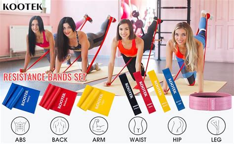 Amazon Kootek Pcs Resistance Bands Set Levels High Elastic