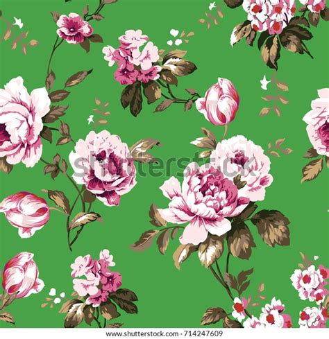 Shabby Chic Vintage Roses Tulips Forgetmenots Stock Vector Royalty