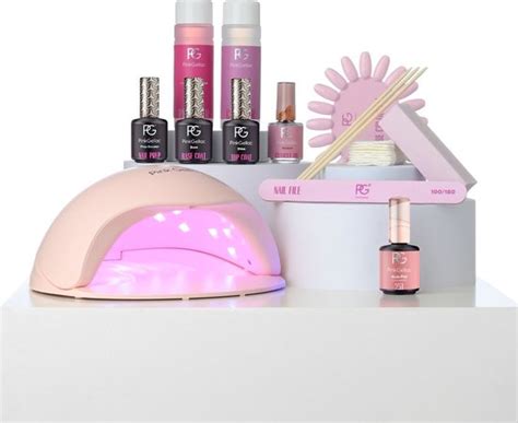 Pink Gellac Premium Gellak Starterspakket Manicure Set Met Roze Led Lamp En Nude Bol