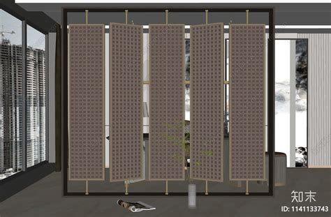 现代屏风隔断su模型下载【id1141133743】知末su模型网
