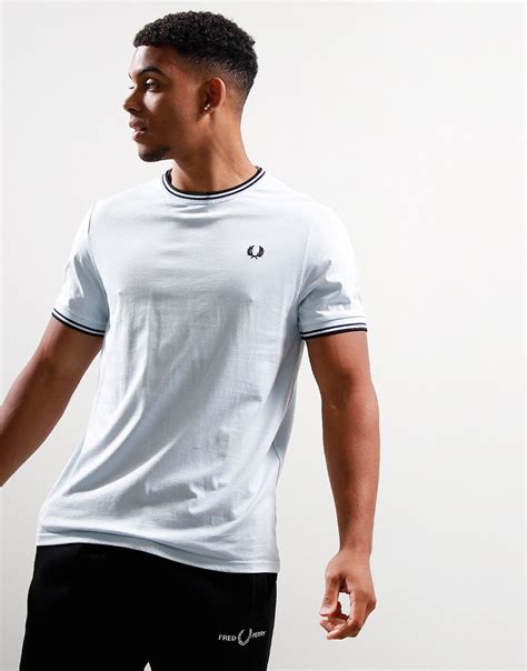 Fred Perry Twin Tipped T Shirt Light Ice Terraces Menswear