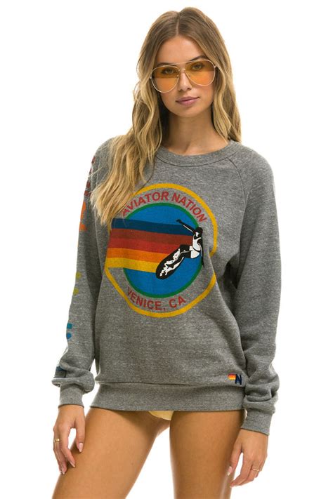 Aviator Nation Sweatshirt Heather Grey Aviator Nation