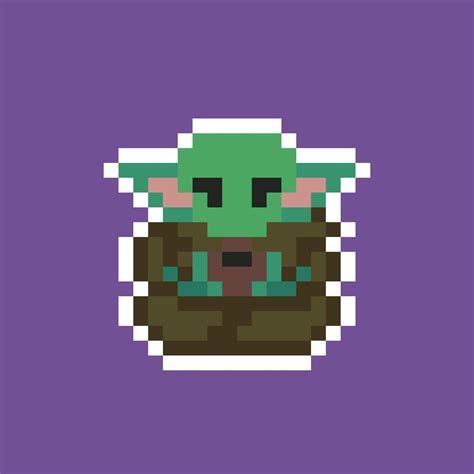 Baby Yoda Pixel Art Easy