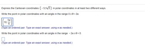 Solved Express The Cartesian Coordinates In Polar Chegg