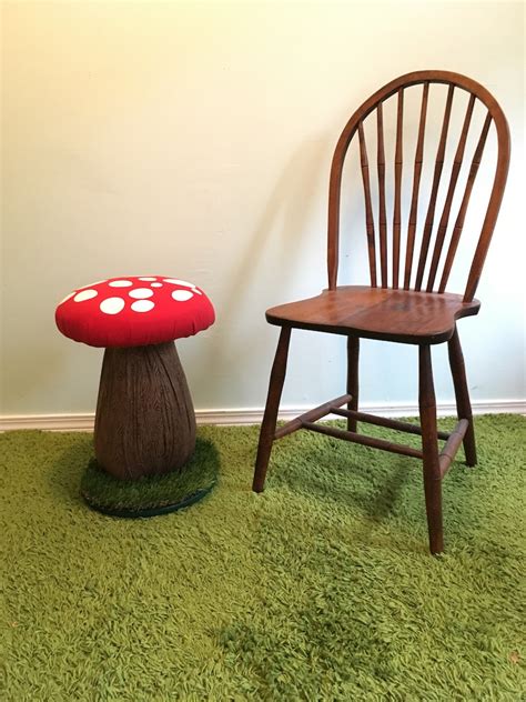 Adult Mushroom Chair Stool Chair Upholstered Pedestal Etsy