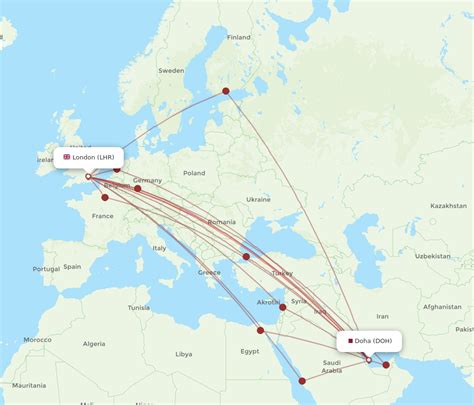 All Flight Routes From London To Doha LHR To DOH Flight Routes