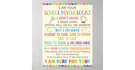 I Am Your School Psychologist Poster | Zazzle