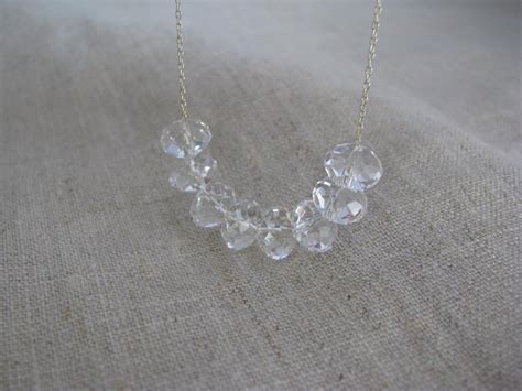 Carrie Necklace Sterling Silver CLEAR Swarovski Crystal - Etsy