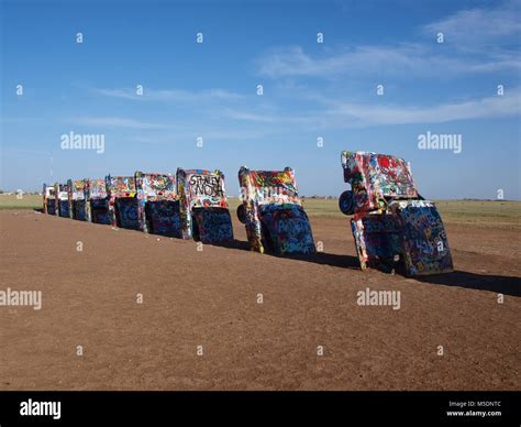 Buried Cars In Texas Stock Photo Alamy