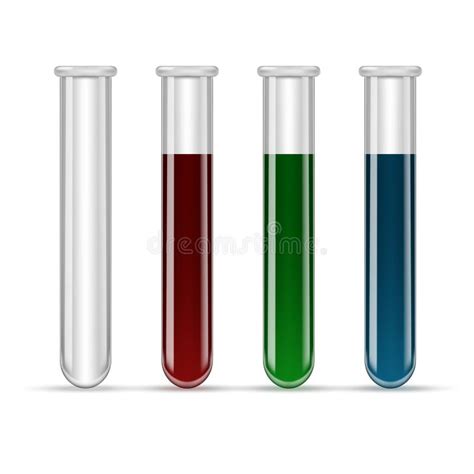 Vector Test Tubes Filled With Various Color Blood Stock Illustration