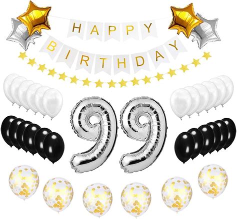 Amazon.com: Happy to 99th Birthday Balloons Set - Birthday Theme ...