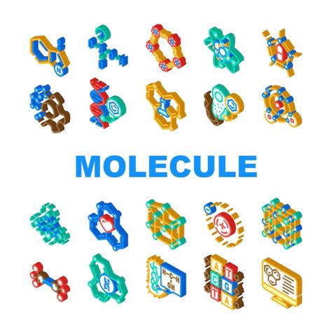 Mol Cula Qu Mica Ciencia Iconos Conjunto Vector Investigaci N M Dica