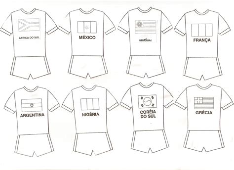 AMOR PELA EDUCAÇÃO: CAMISAS DA COPA PARA COLORIR