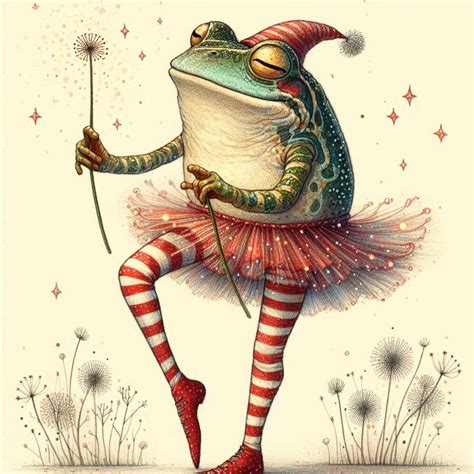 frog fairy whimsical digital art design frog artwork cute frogs art