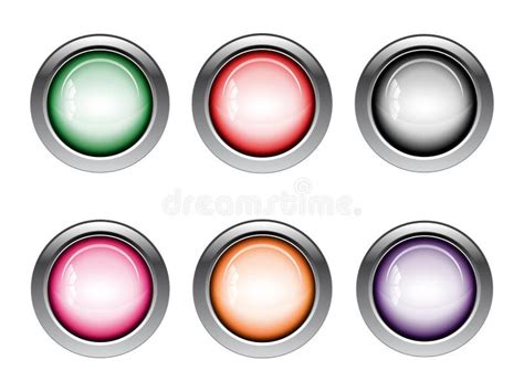 Button Web Icons in Various Colors Stock Vector - Illustration of ...