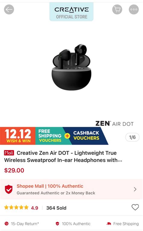 Creative Zen Air Dot Audio Earphones On Carousell