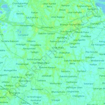 Bhangar - I topographic map, elevation, terrain