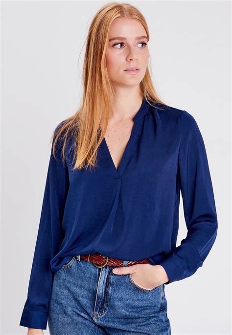 Bonobo Jeans Mit Langen Ärmeln Blouse Bleu Foncé Donkerblauw