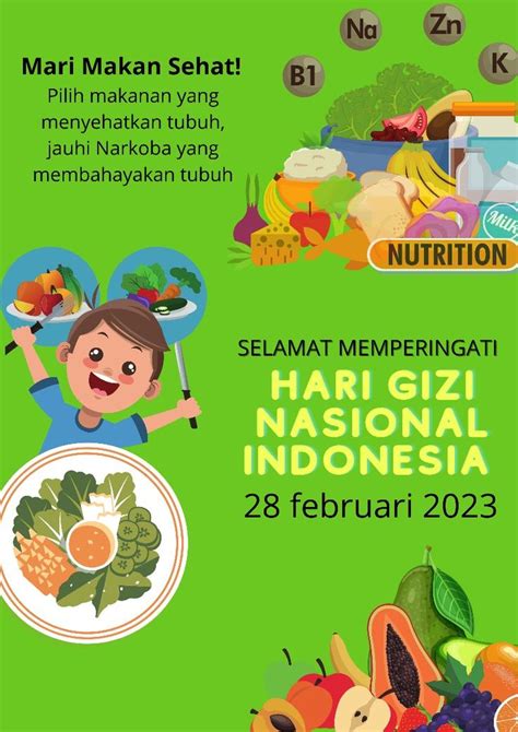 Poster Hari Gizi Nasional Indonesia Desain Indonesia Fotografi Makanan