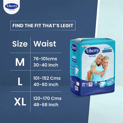 Buy Liberty Eco Adult Diapers Medium M 60 Count Waist Size 30 40 Inch Pack Of 6 10 Countpack