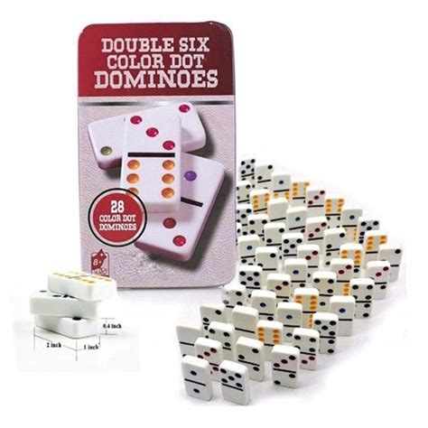 Double Six Color Dot Dominoes Game Set Premium Classic 28 Pieces