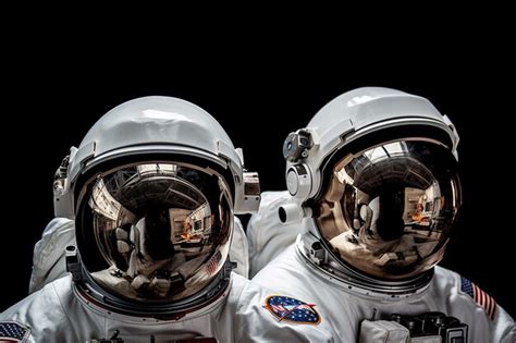 Dos Astronautas En Trajes Espaciales Foto Premium