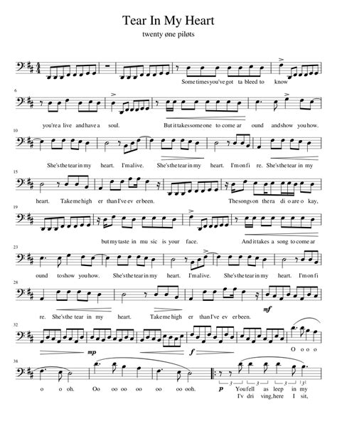 Tear In My Heart Twenty One Pilots Sheet Music For Cello Solo